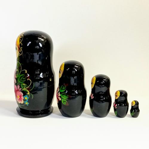 Musette / 【ロシア】コストロママトリョーシカ・5個型(黒)