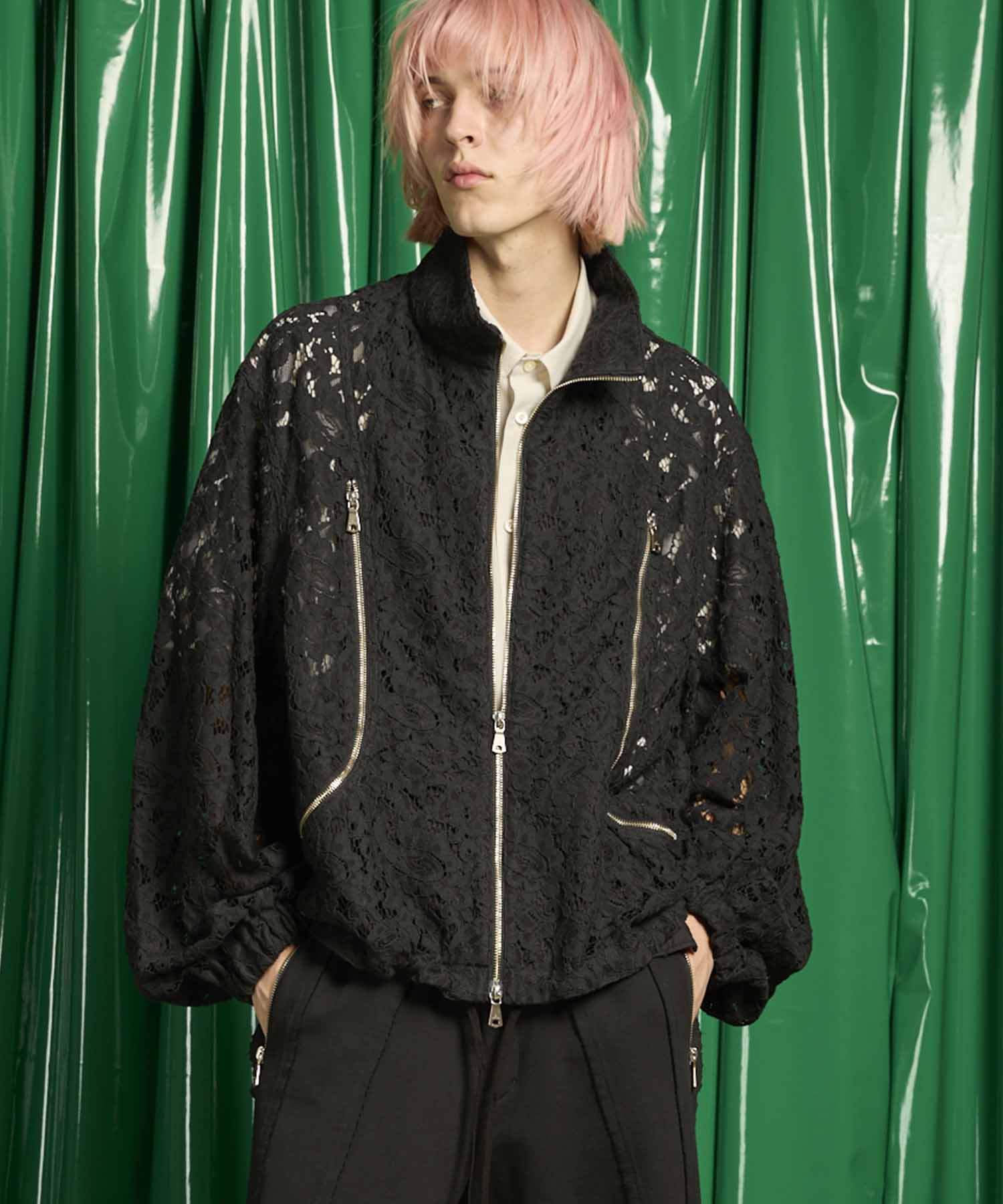 LIMITED EDITION】Prime-Over Curved Zip Stand Collar Blouson
