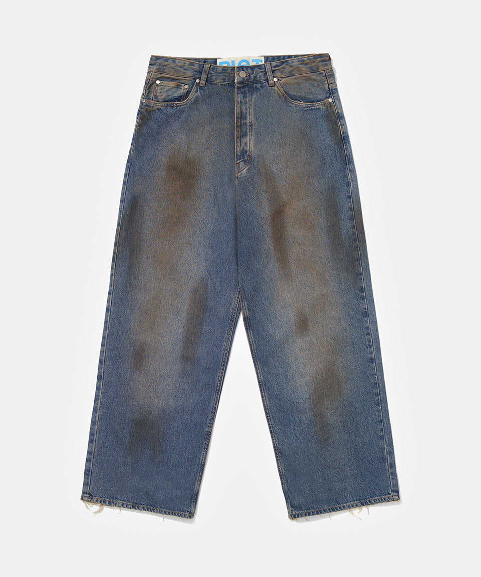 Loose Fit Dirty Denim Blue – Loja Malloca