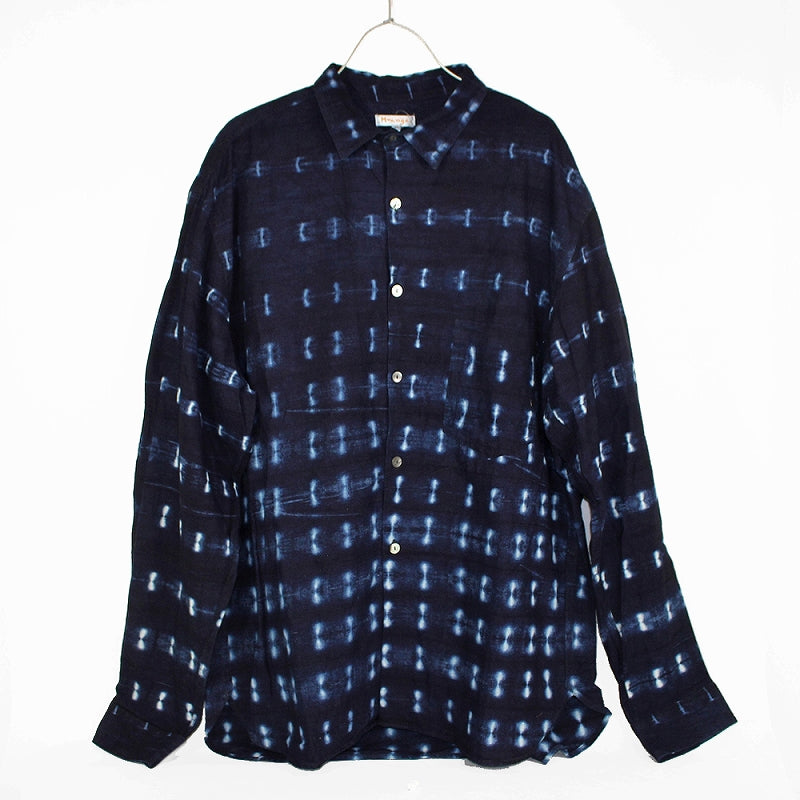 藍染長袖シャツ XL 縦短線【実店舗在庫品】 | マンゴロベ
