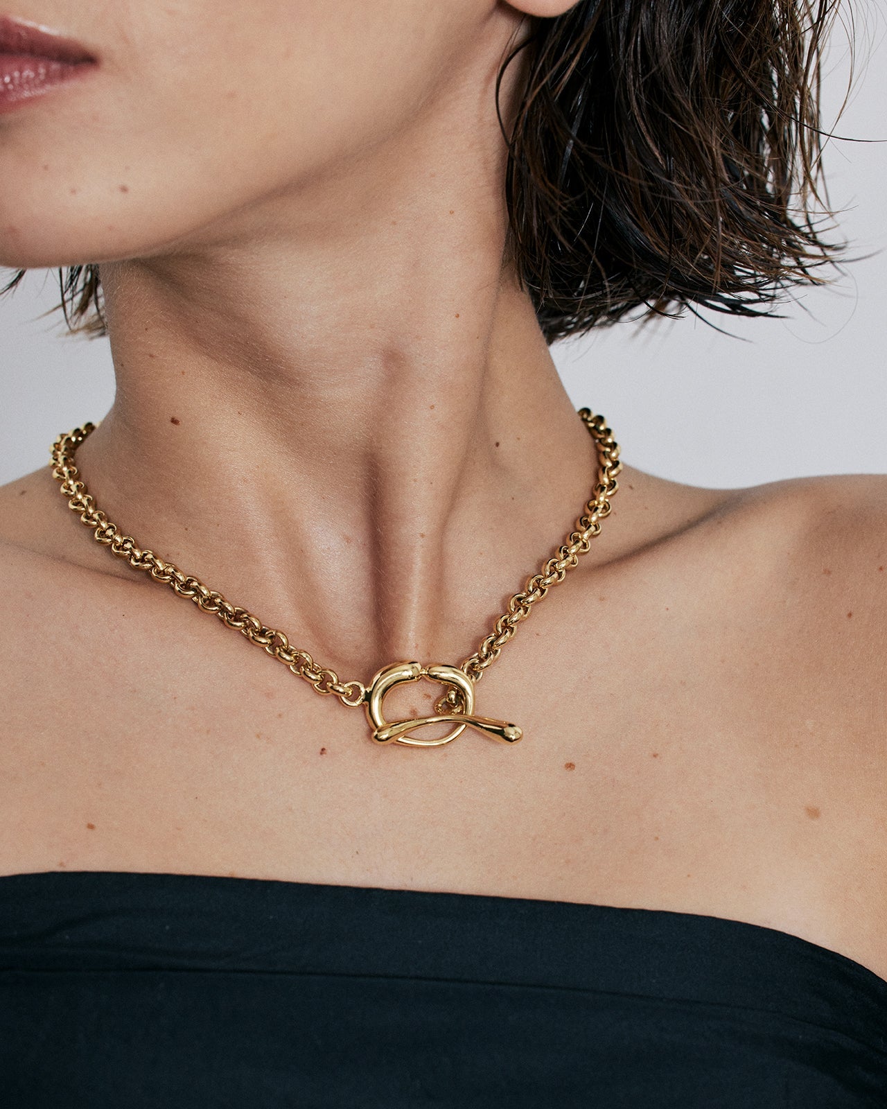 Hope Single Toggle Necklace In Gold Vermeil – Mara Paris