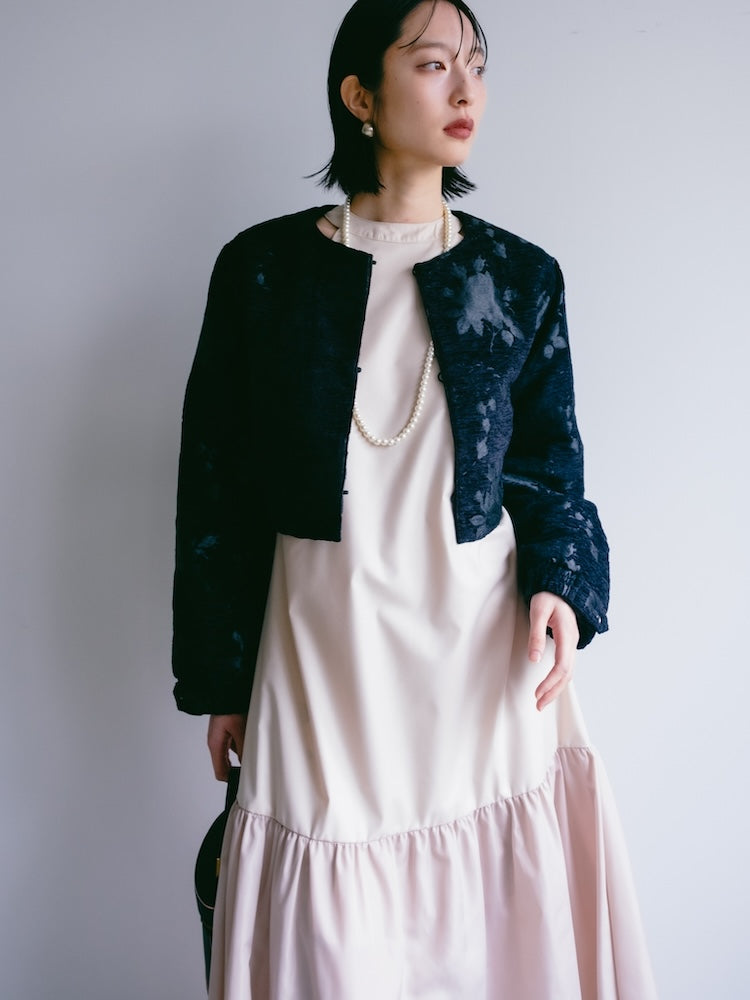 Jacquard Collarless Jacket｜ショート丈ジャガードジャケット – MARTE