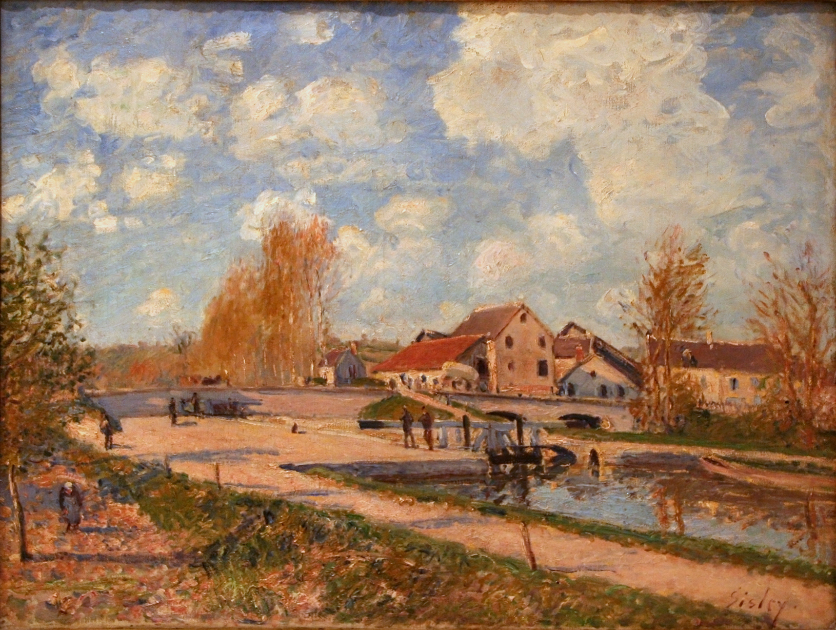 世界のタグ名画 - The Bourgogne Lock at Moret, Spring