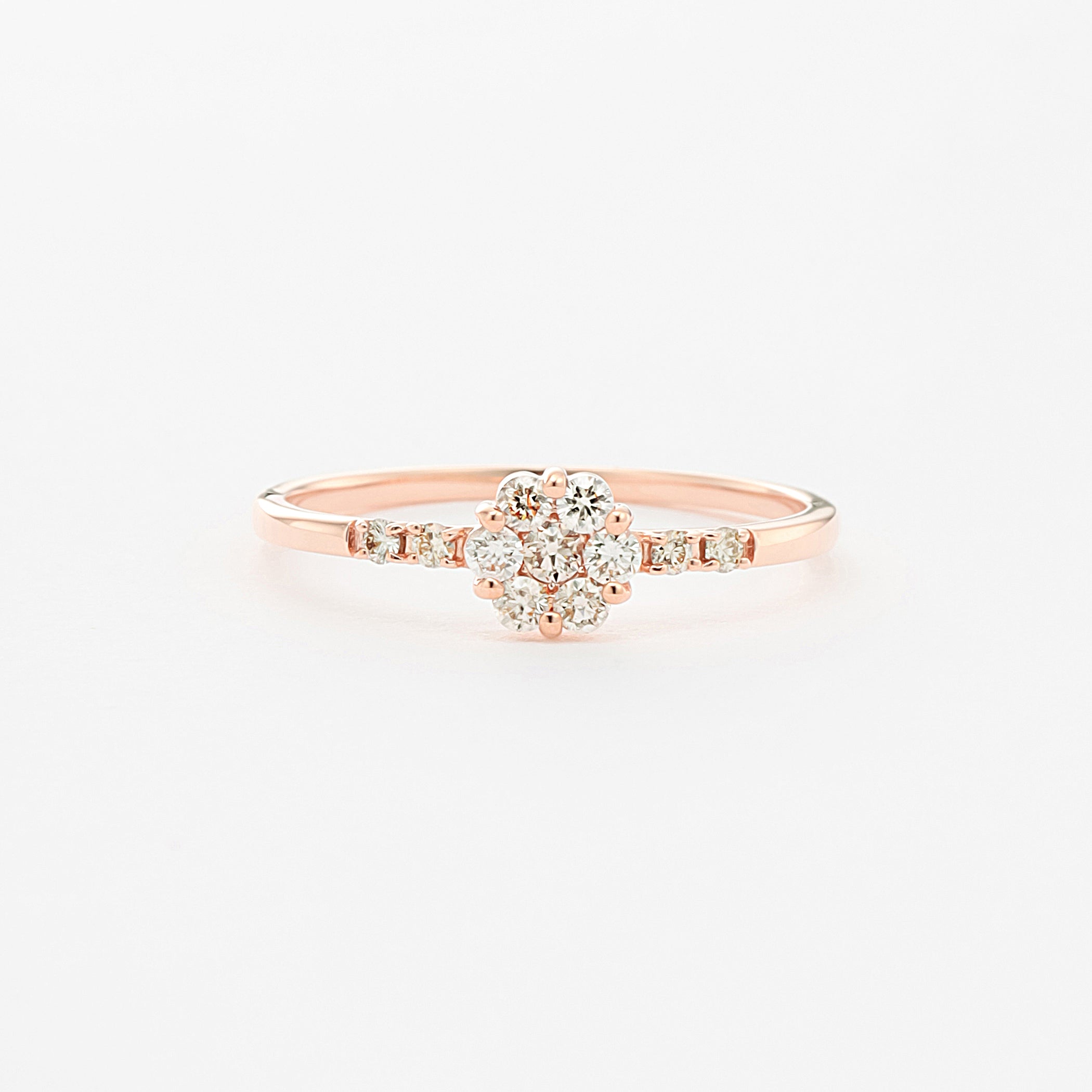 K10 ピンクゴールド ダイヤモンド フラワー リング – Milluflora