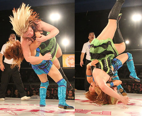 強烈な変形裏投げで栗原あゆみがCMLL世界女子王座を薄氷防衛、凱旋