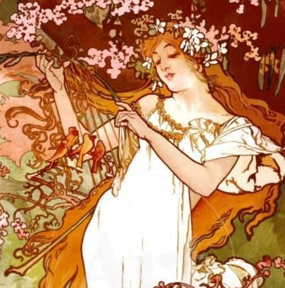 Spring by Alphonse Mucha (122 Piece Wooden Jigsaw Puzzle