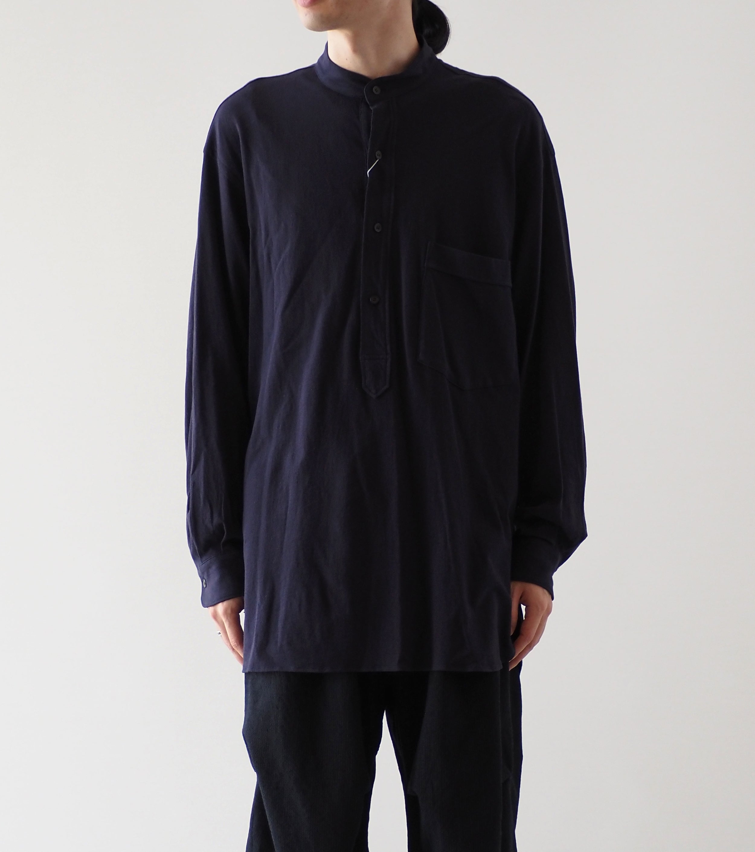 COMOLI ジャージ プルオーバー シャツ , Navy – Navyblue