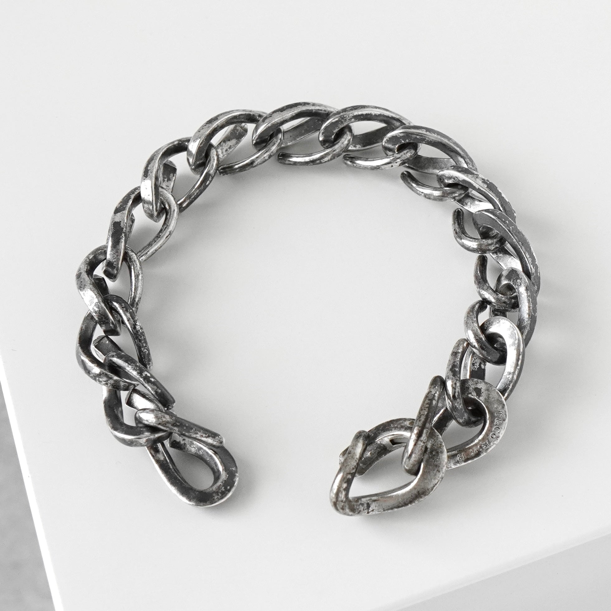 ティファニー フォージ ラージリンク ブレスレット ブラック いぶし