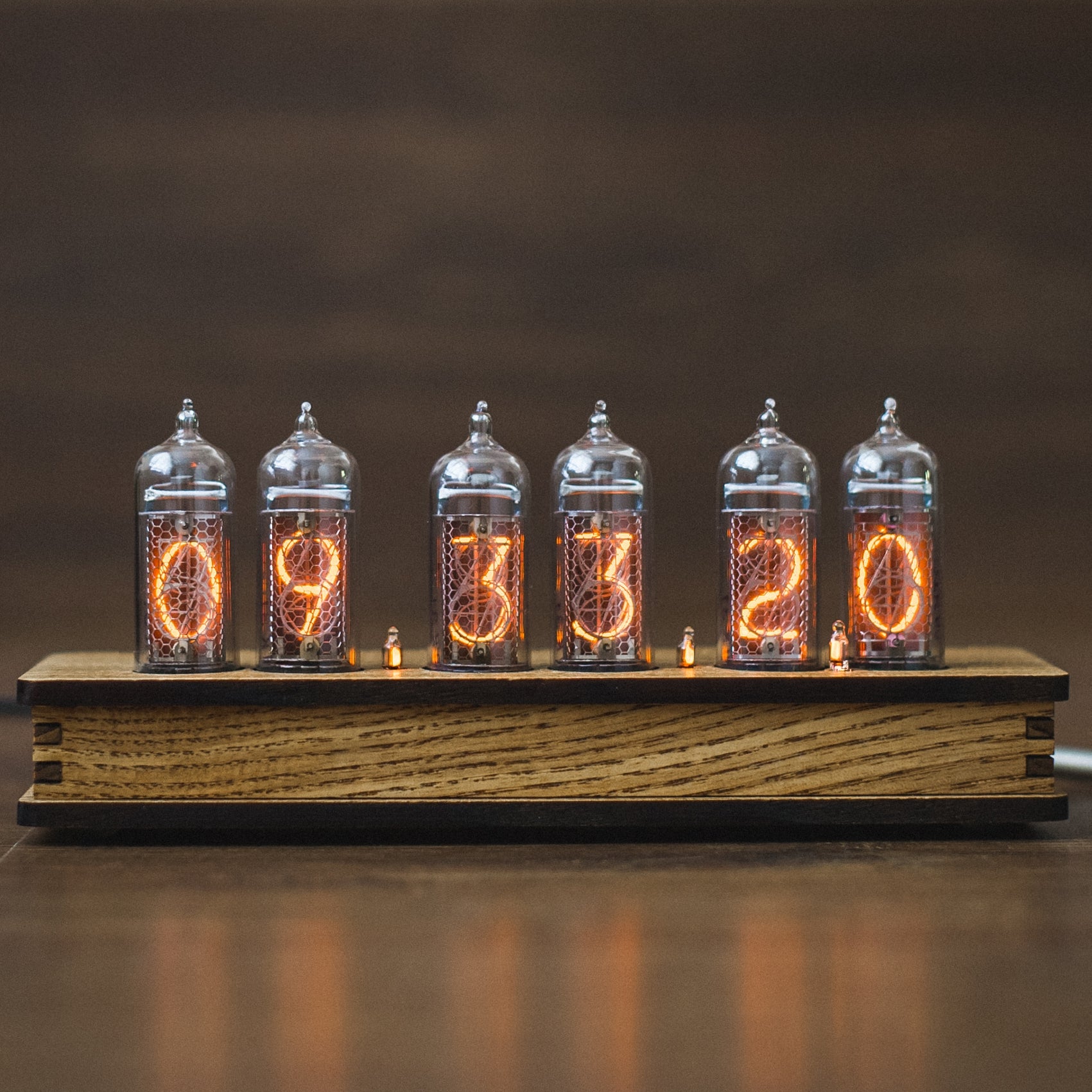 Nixie Tube Clock 6X IN-14 with Replaceable Nixie Tubes, Temperature Se