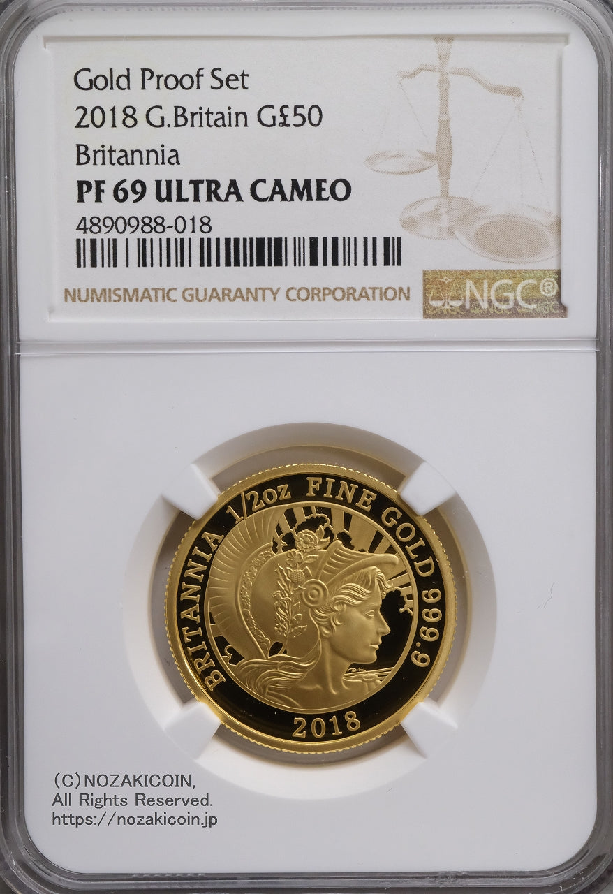イギリス ブリタニア金貨 2018 50ポンド NGC PF69 ULTRA CAMEO – 野崎