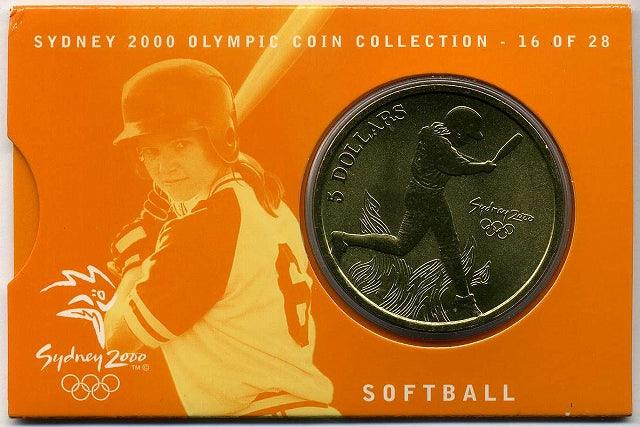 オーストラリア シドニーオリンピック5ドル黄銅貨 ソフトボール