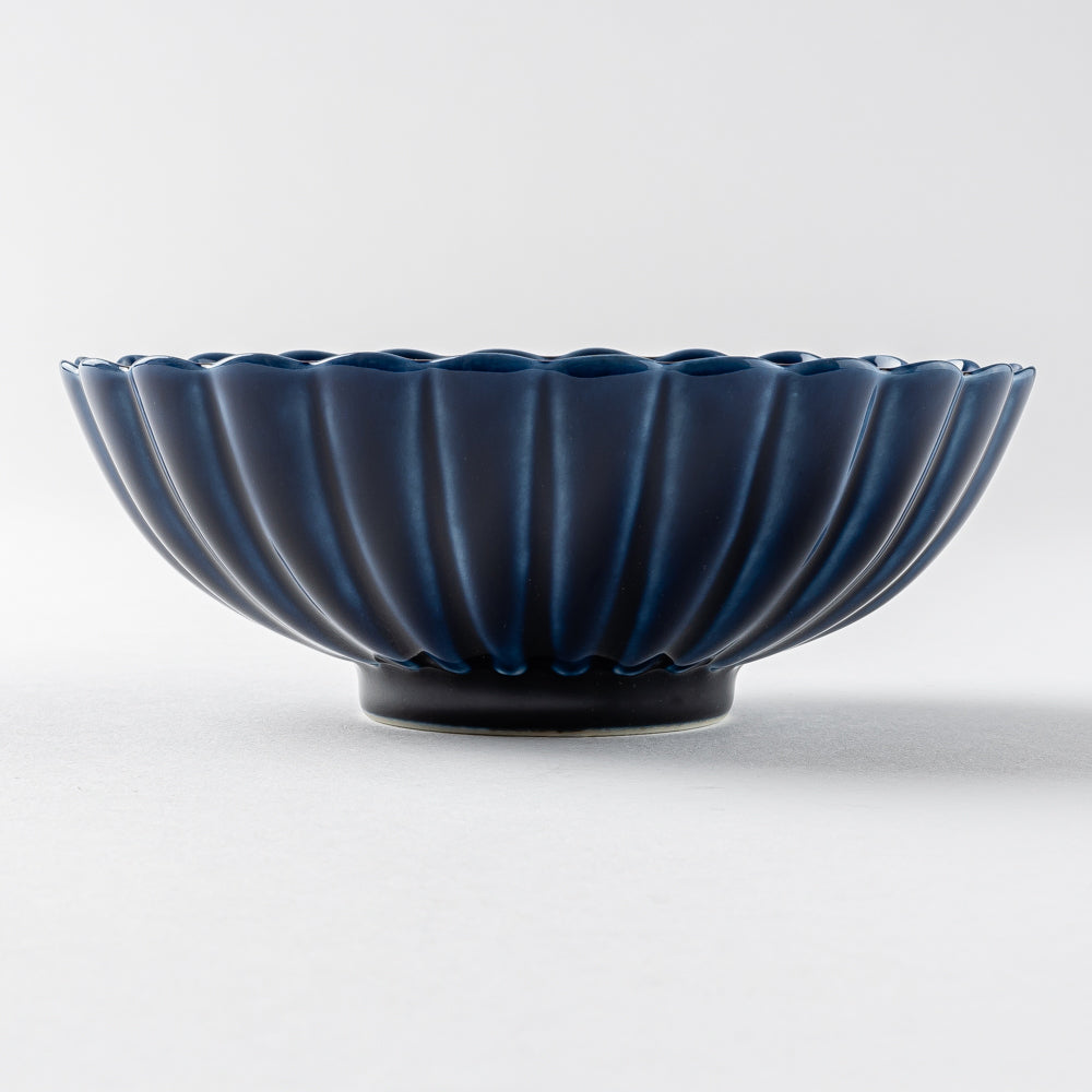 カネコ小兵製陶所 ぎやまん陶 茄子紺ブルー 楕円鉢 ¥5,170 大人の焼き物