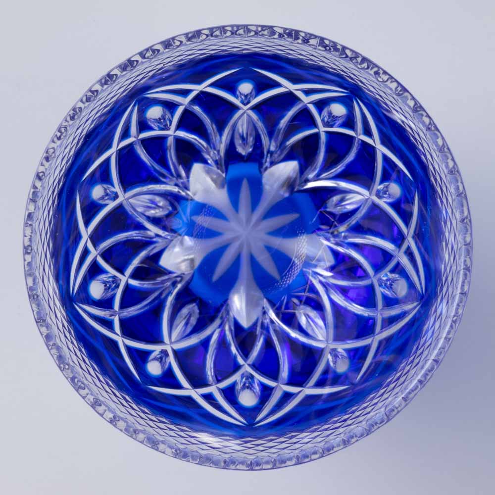 ガラス作家 田添琴英 ぐい呑み 魚子・花 青藍 ¥14,300 大人の焼き物