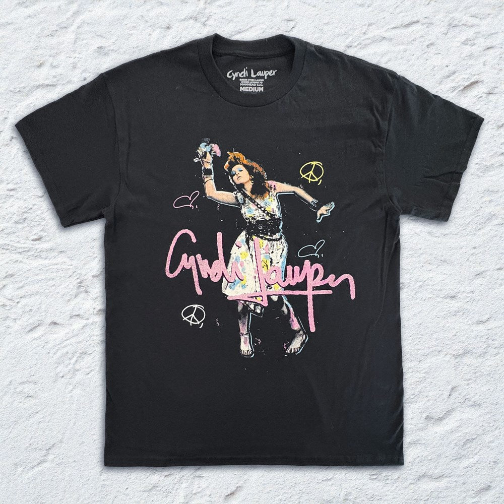 Cyndi Lauper - Dancing - Black T-shirt – Official Merchandise Store
