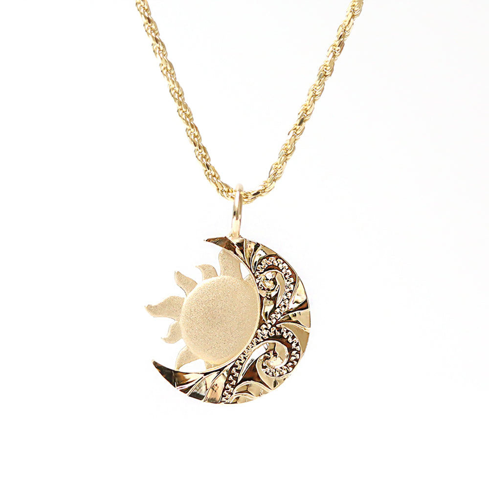 K14 ハワイアン La（太陽）＆Luna（月） ペンダントトップ L