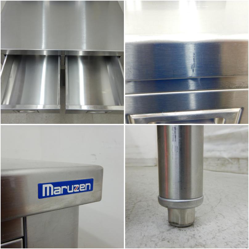 中古】 A06843 作業台 引出し付 バックガードあり マルゼン ステンレス