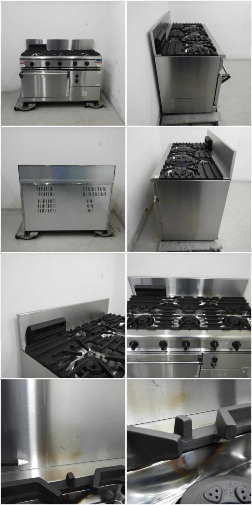 中古】 A07198 オーブン付きガスレンジ 5口 マルゼン RGR-1265C 2018年