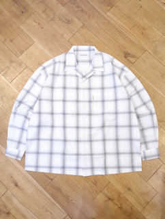 COOTIE 「T/C Sucker Ombre Check L/S Shirt」 オープンカラー オン