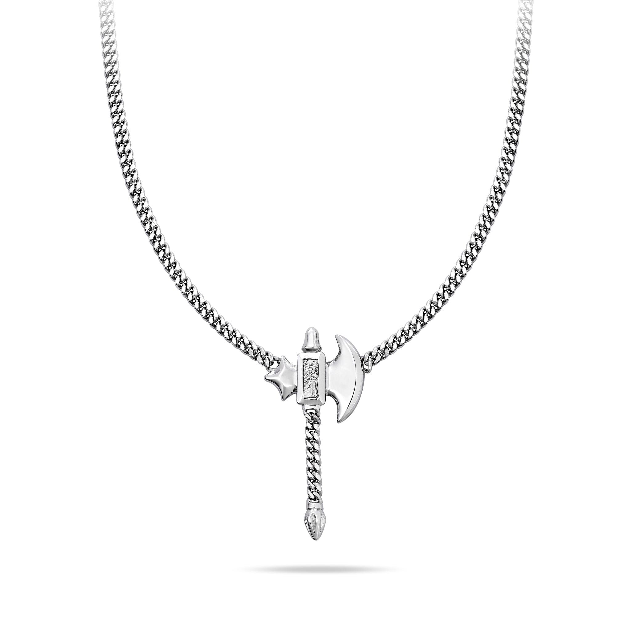 AWNL メンズ ムオニオナルスタ隕石 斧形シルバー喜平チェーン