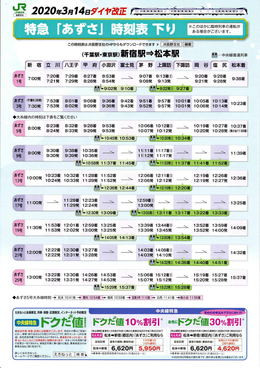 20190316ダイヤ改正時刻表