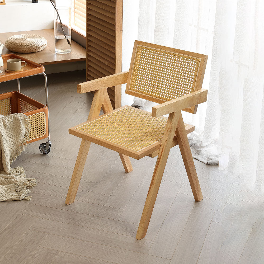 ダイニングチェア ラタンチェア 椅子 チェア 籐編み ひじ掛け 韓国