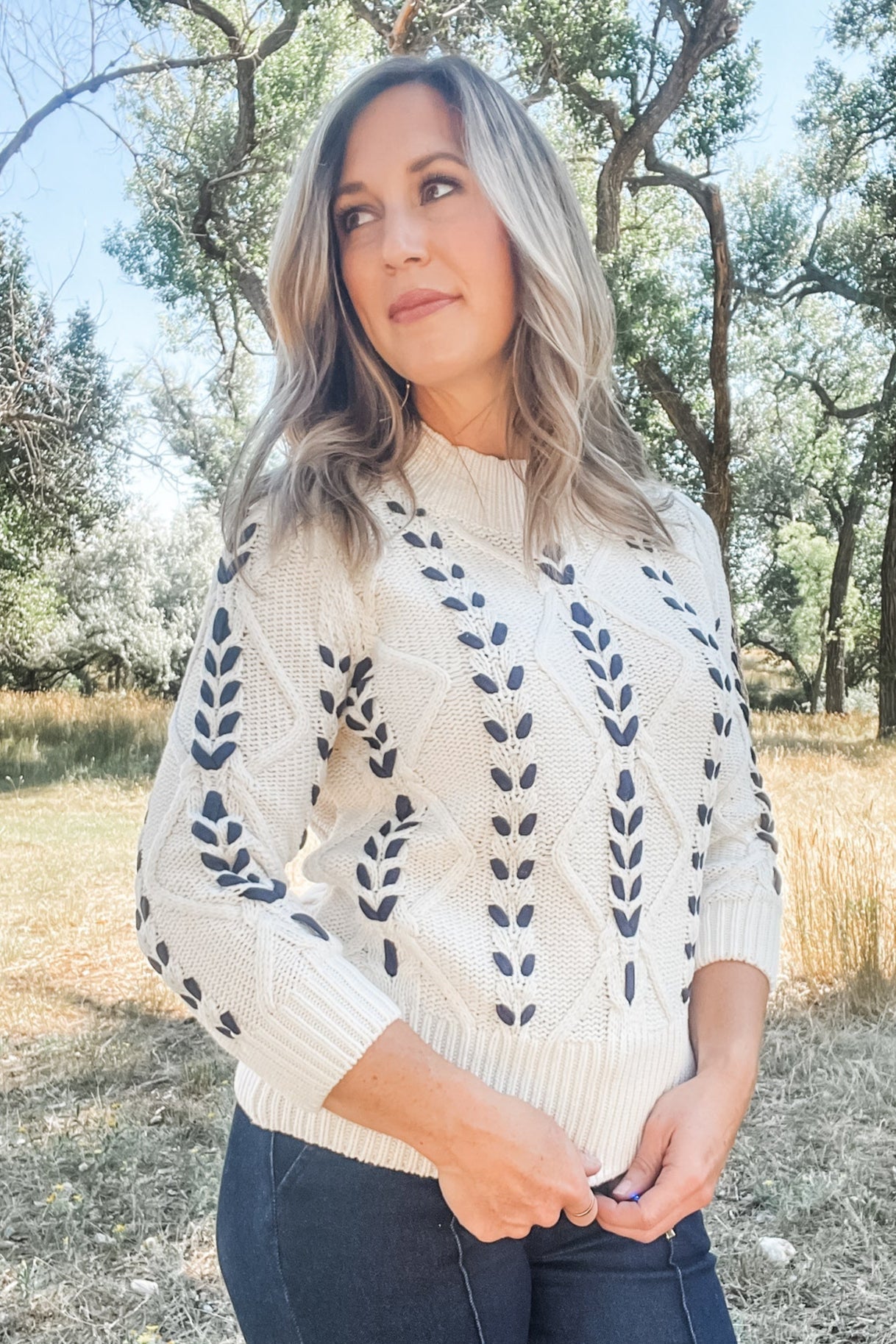 3/4 Sleeve Mock Neck Top – Allure Boutique WY