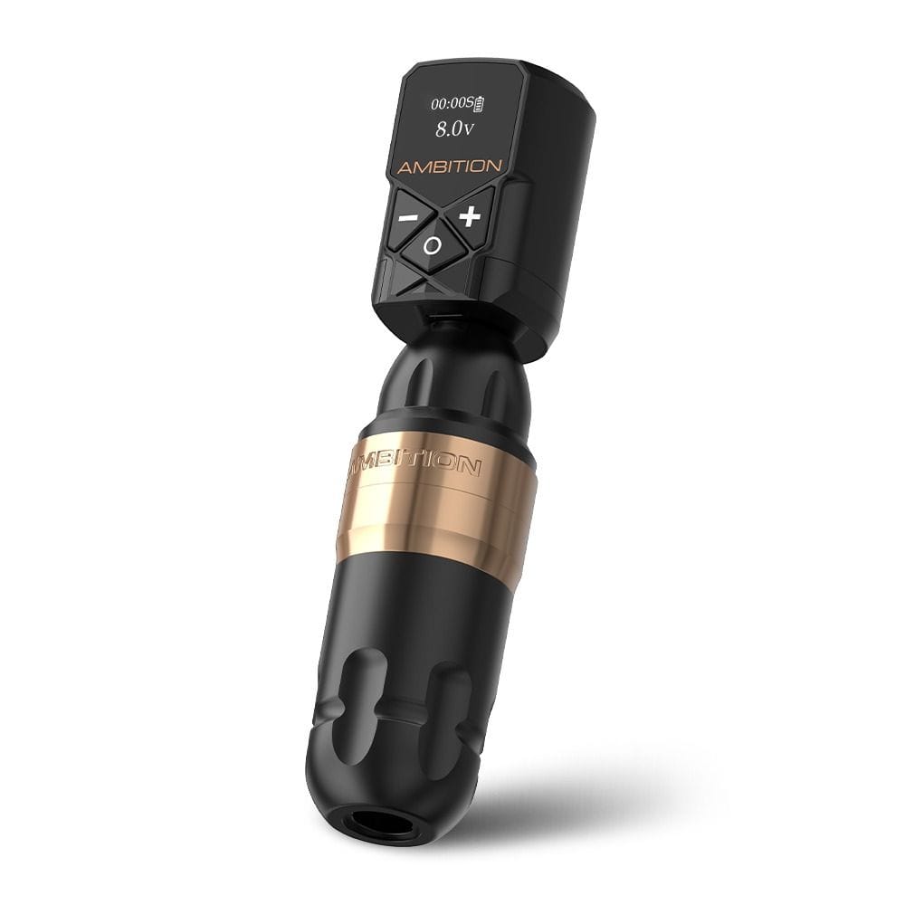 Ambition Shura Rotary Tattoo Machine with Kuark Wireless Tattoo Batter