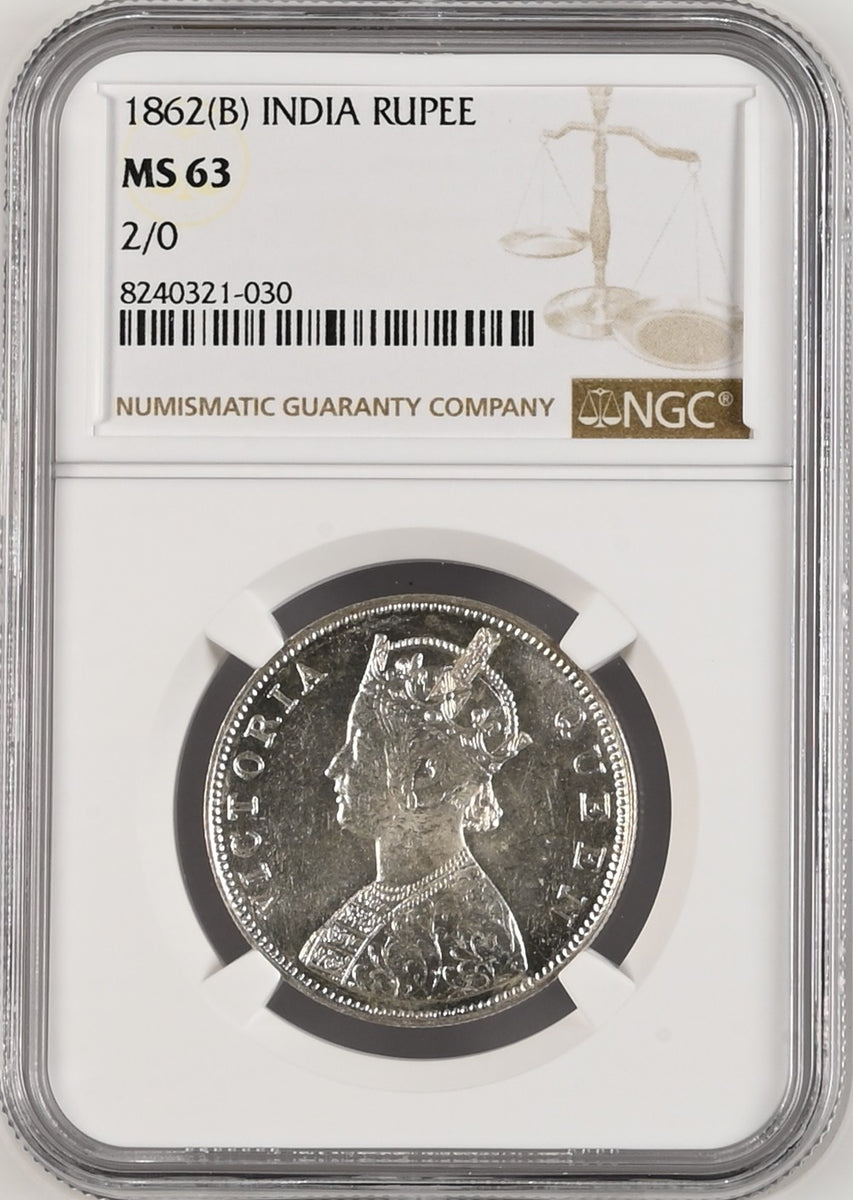 1862年 英領インド ゴシック ルピー銀貨 MS63 | 港区虎ノ門の