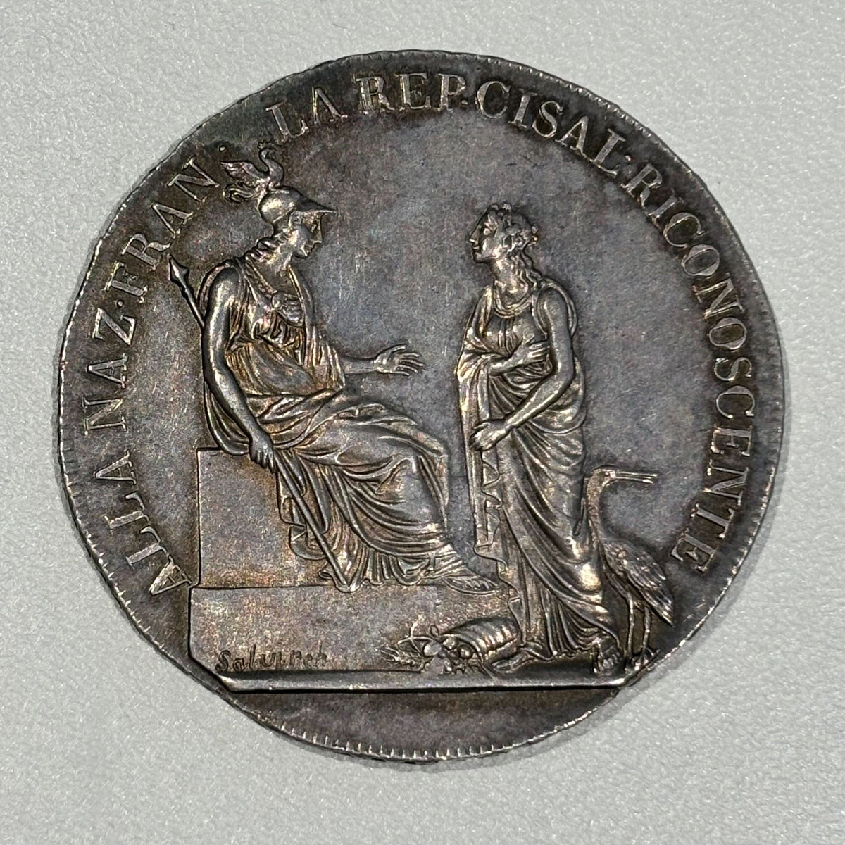 1799年 イタリア キサルピナ共和国スクード6リレ銀貨 UNC 未鑑定 | 港