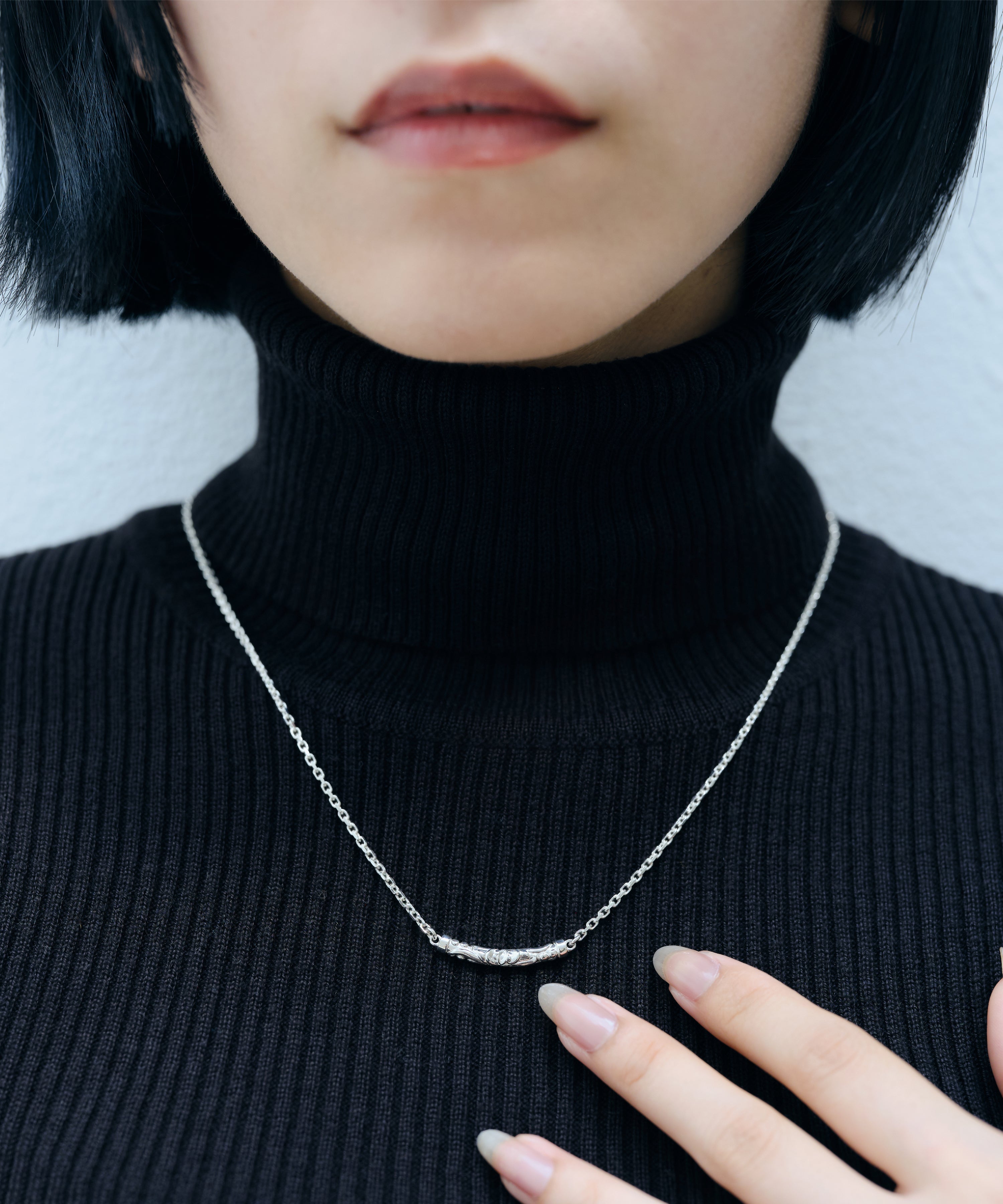 チェーンネックレス ロバストアラベスクモチーフ sv925 ホワイト