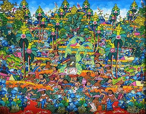バリ島一の画家ケトゥット ビクルによる絵画、油絵、アクリル画 バリ