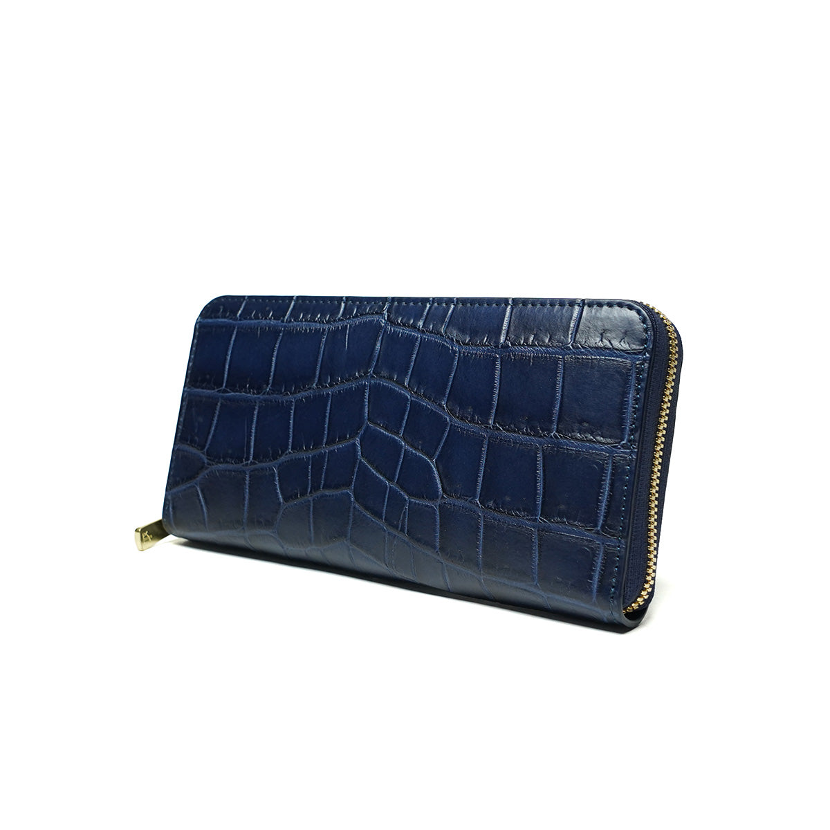 藍染め×クロコダイル ラウンドファスナー 長財布 ZWL8000