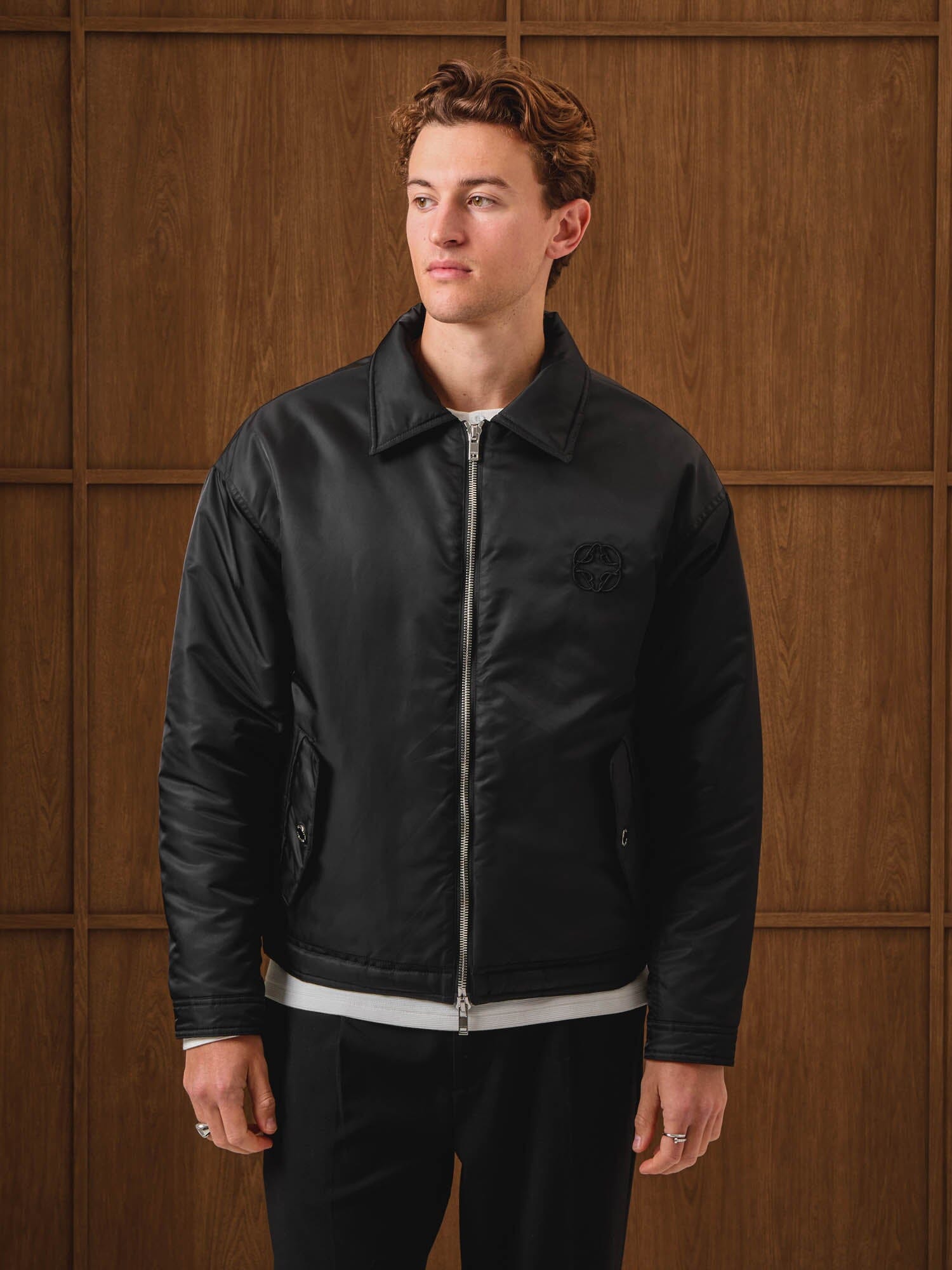 Men's Black Oversized Nylon Coach Jacket | Jackets & Coats for Men