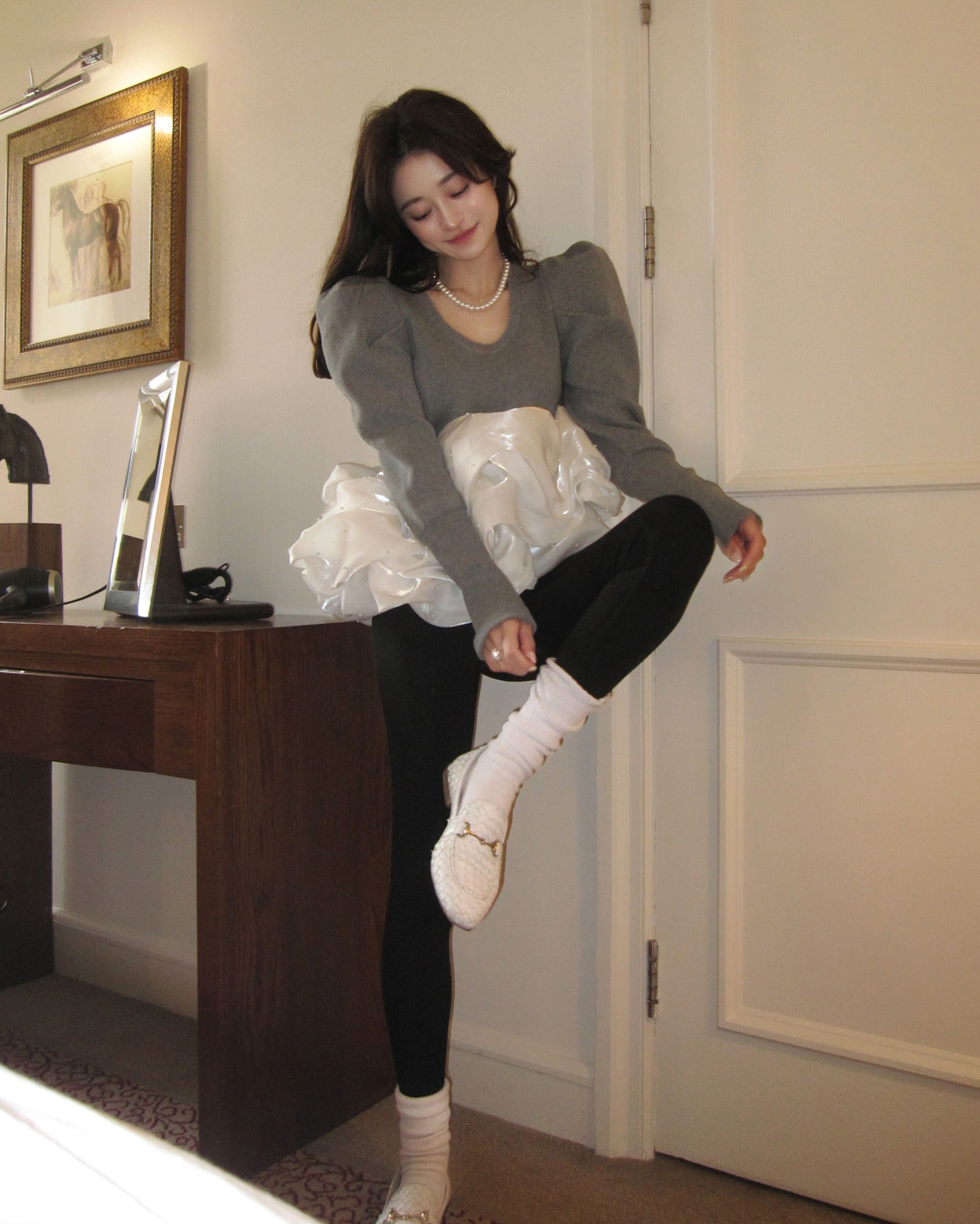 AMELIE PEPURAMU KNIT/158cm/着用サイズF｜Bibiy.