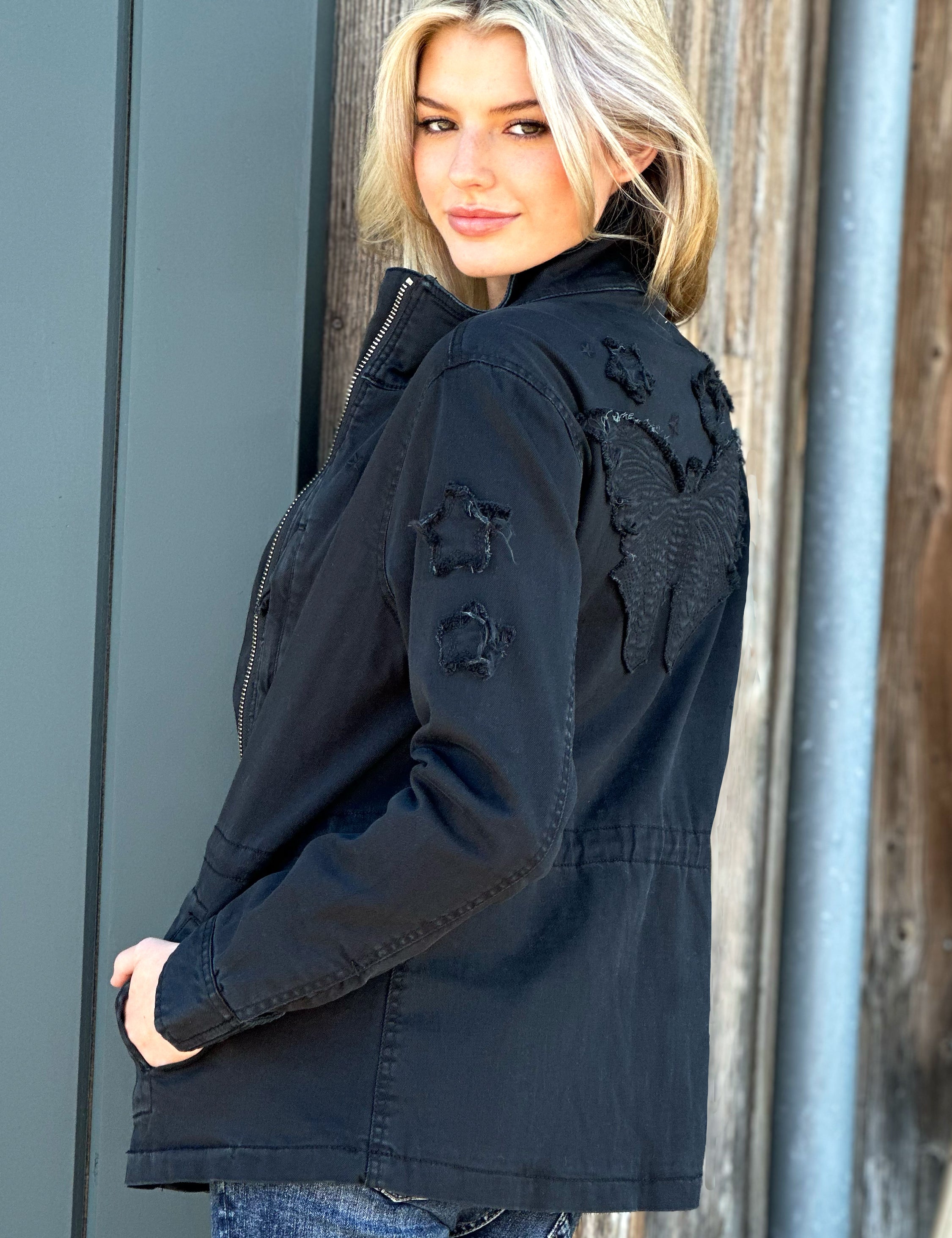 Women's Awesome Butterfly Zip Jacket - Black - Billy T – billytshop