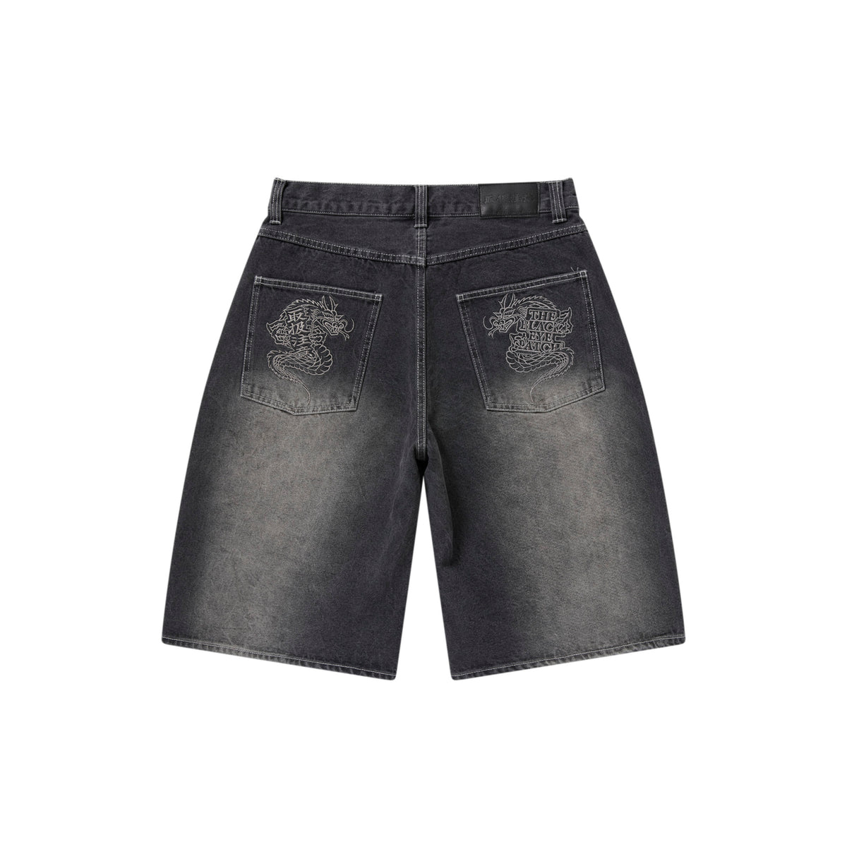 OG DRAGON BAGGY DENIM SHORTS BLACK – BlackEyePatch