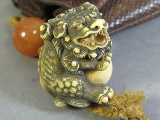 アンティーク骨董象牙獅子根付 | 東京西荻窪 アンティーク 古道具