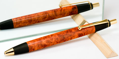 野原工芸特上花梨瘤杢 工房楔花梨紅白 工房楔縮杢 皮のふでばこ ピュア