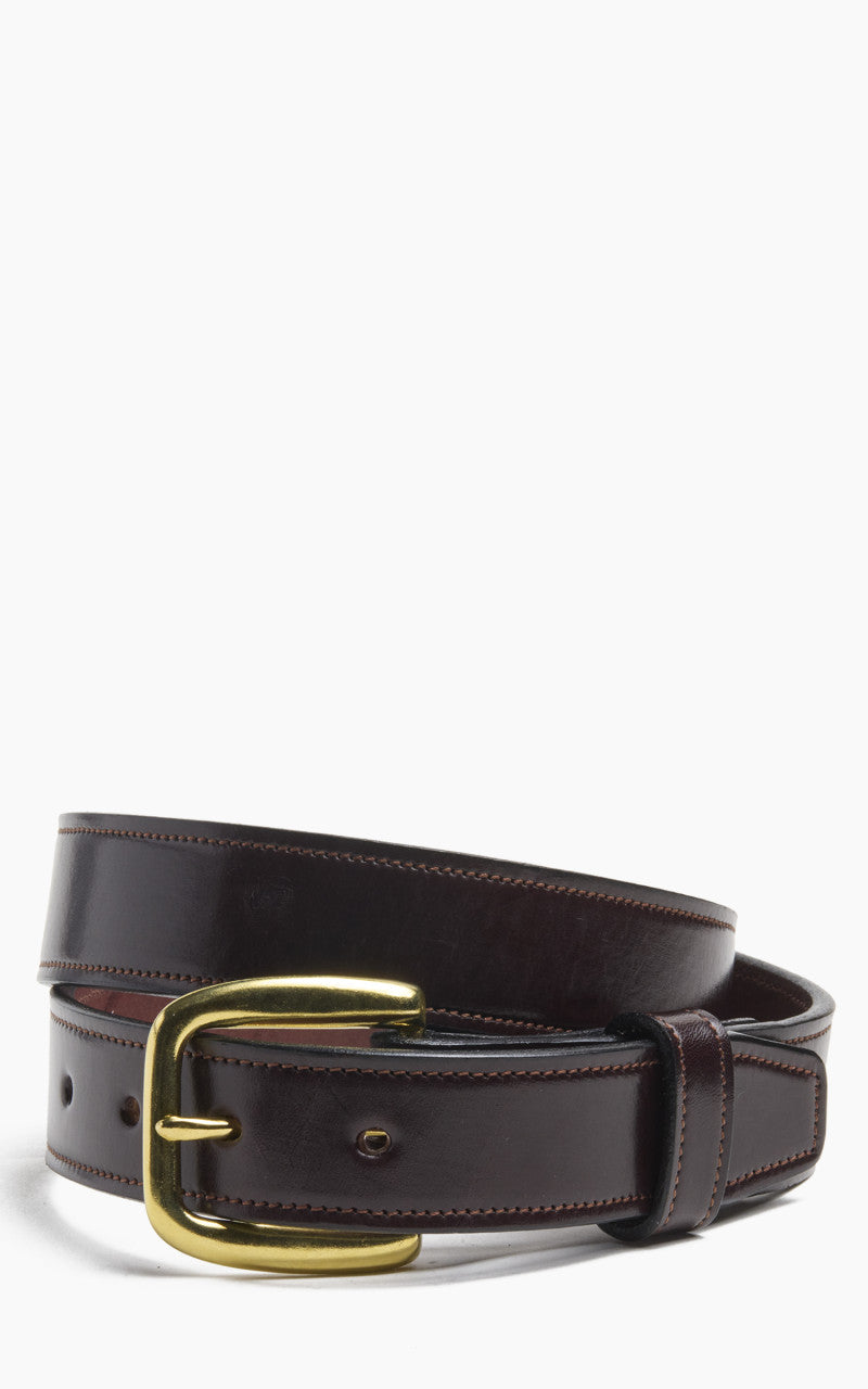 Tory Leather Bridle Leather Stitched Belt Havana