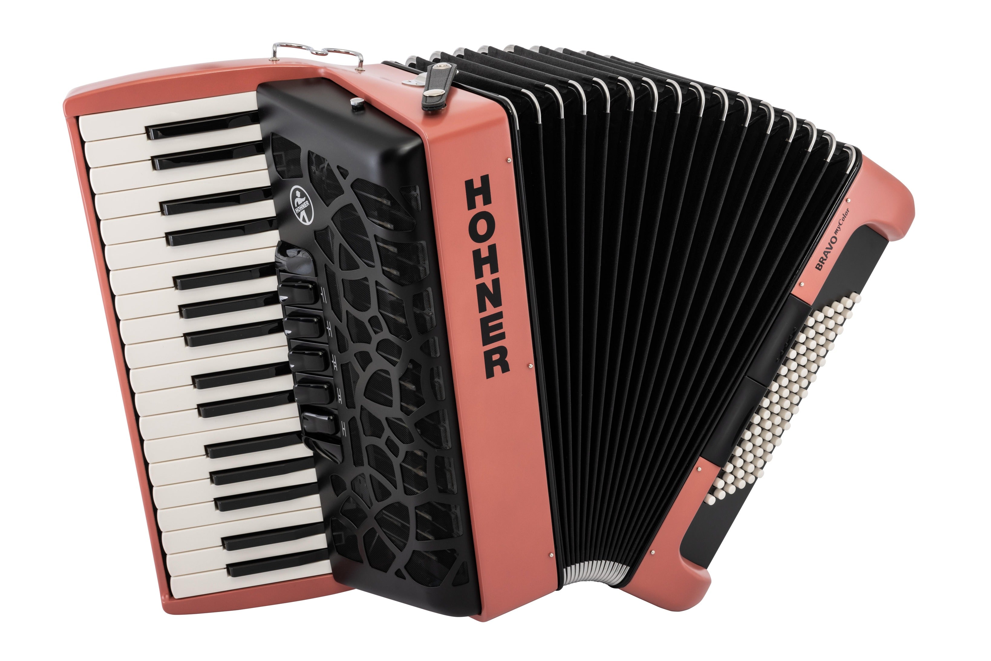 Hohner Bravo MyColor III 72 Accordion - Fire, 34-Key Chromatic with Gi