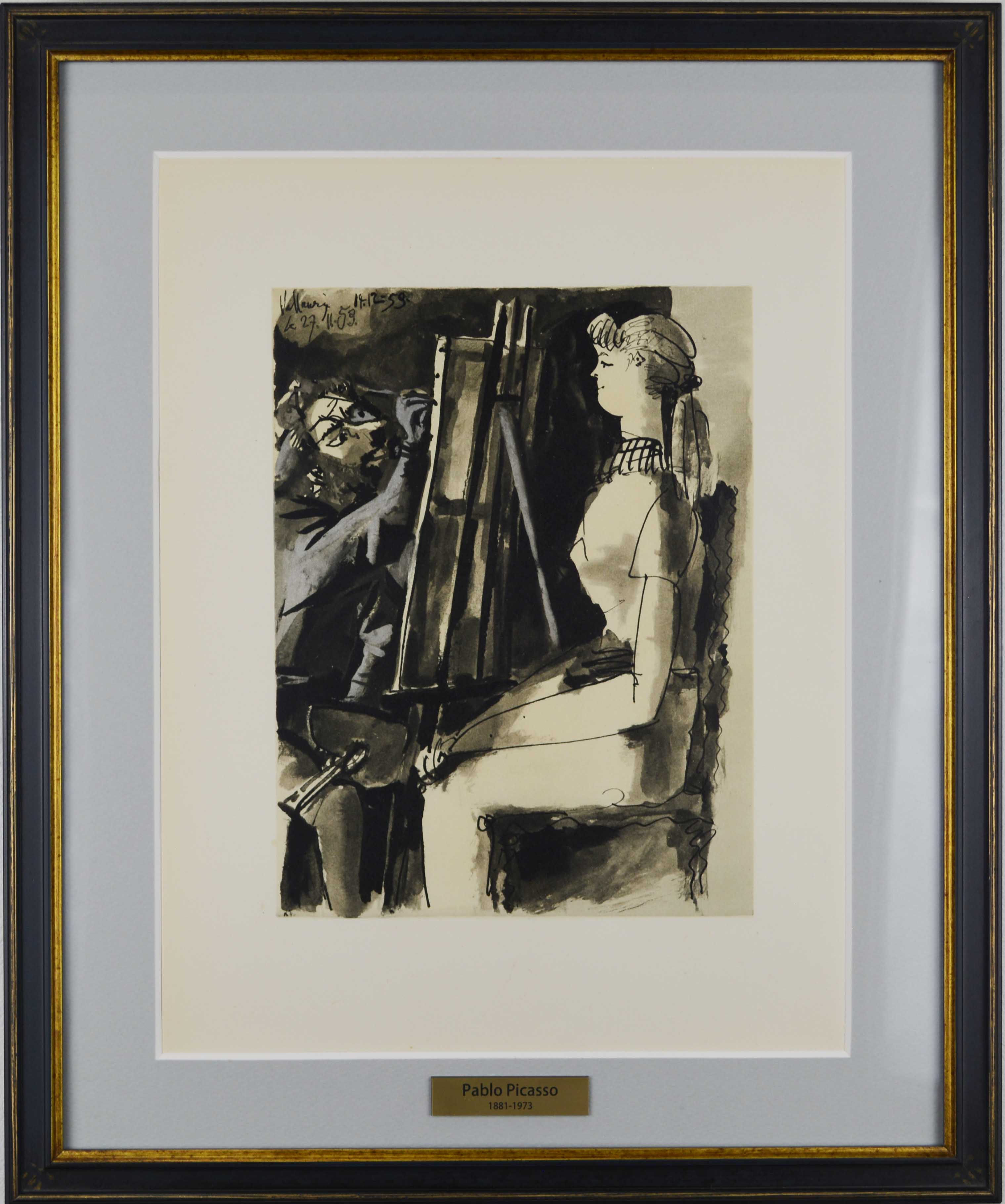 パブロ・ピカソ、【影】、希少画集画、新品高級額・額装付、状態良好