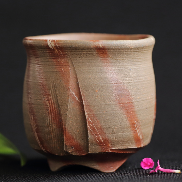 松井浩之 備前酒呑 備前焼ひだすきぐい吞 作家もの酒器 桐箱