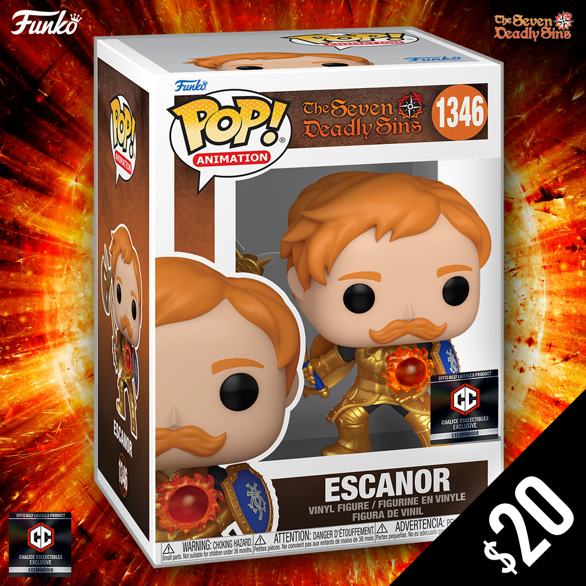 Funko Pop! Chalice Exclusive: The Seven Deadly Sins: Escanor #1346