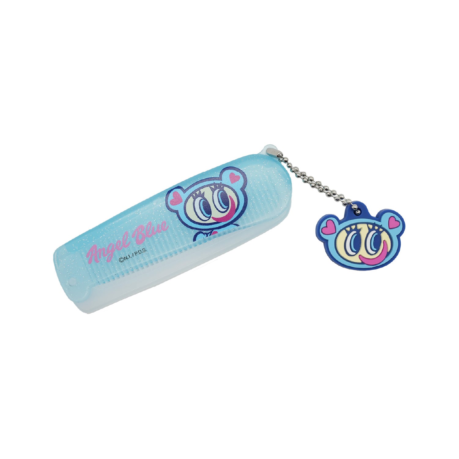 エンジェルブルー マスコット付き前髪コーム – Chatta