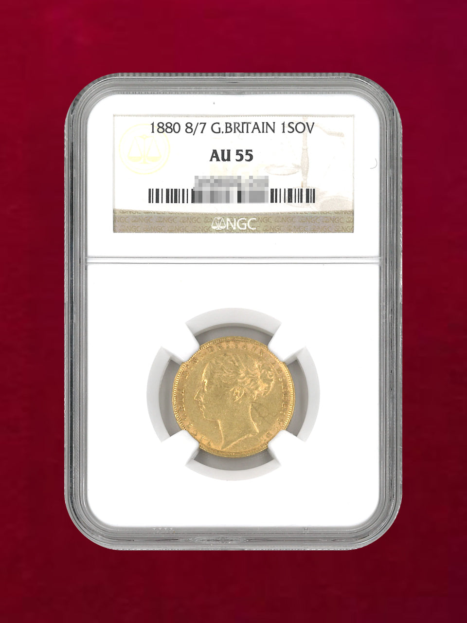 イギリス】ソブリン 金貨 1880 8/7 NGC AU 55［A-0000204］ – ワールド
