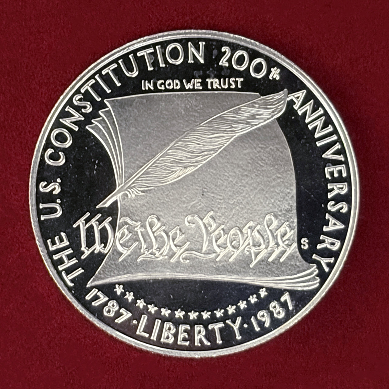 アメリカ】合衆国憲法200周年記念 1ドル 銀貨 プルーフ 1987［B