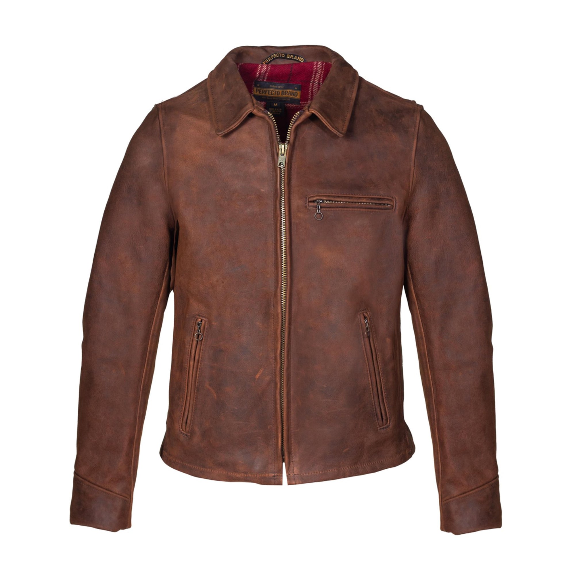 Schott NYC P673 Tobacco 'Perfecto' Strong Cowhide Jacket – Dudes
