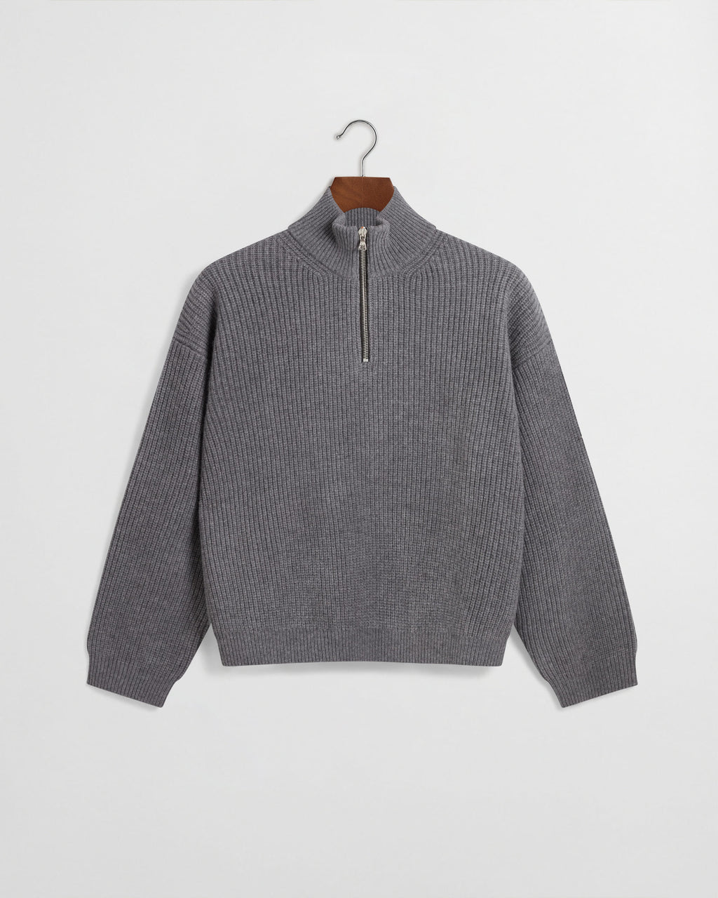 Daniel Simmons - Merino Knit Q-Zip Sweater - Grey