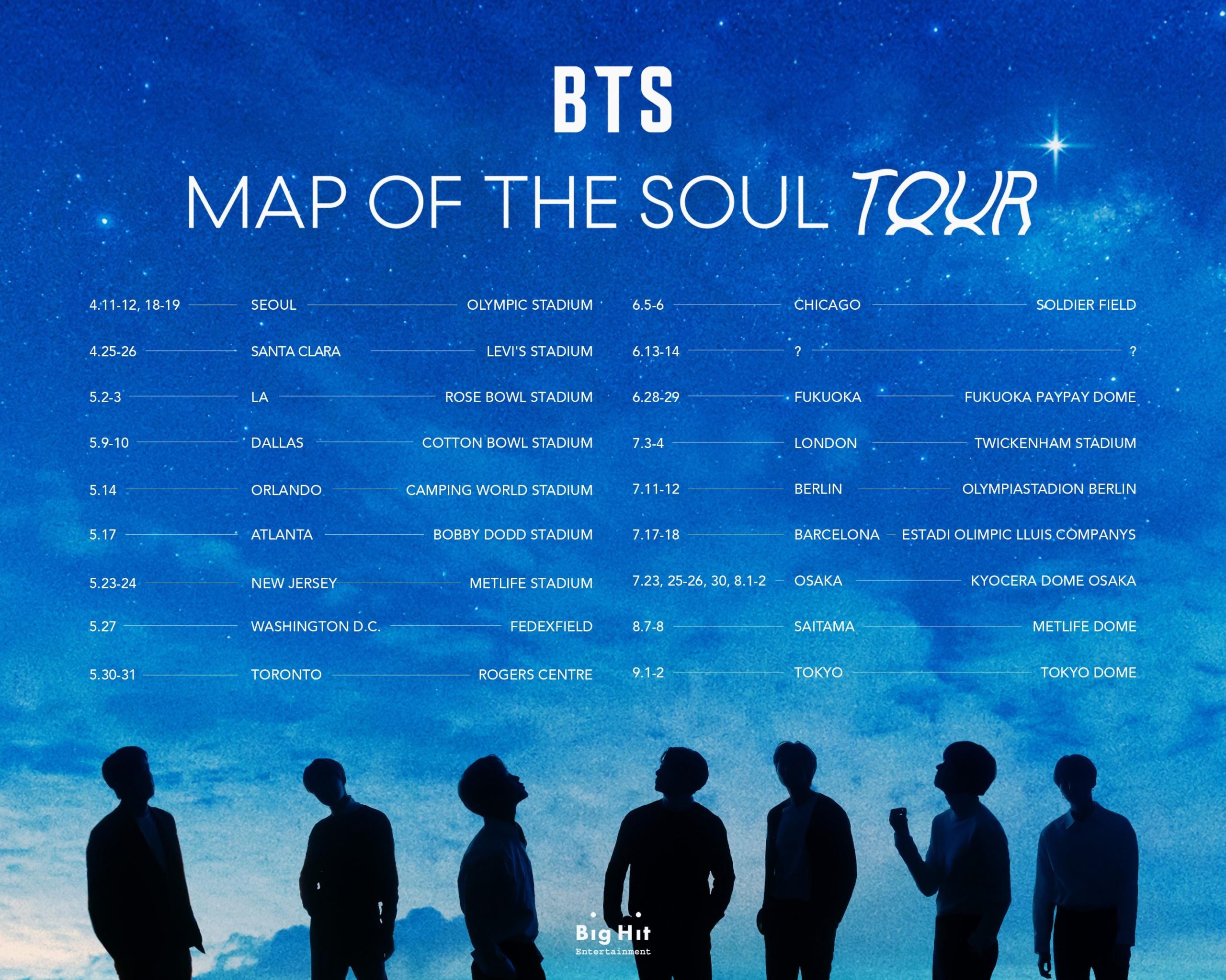 BTSワールドツアー「BTS MAP OF THE SOUL TOUR」開催決定 | PODA