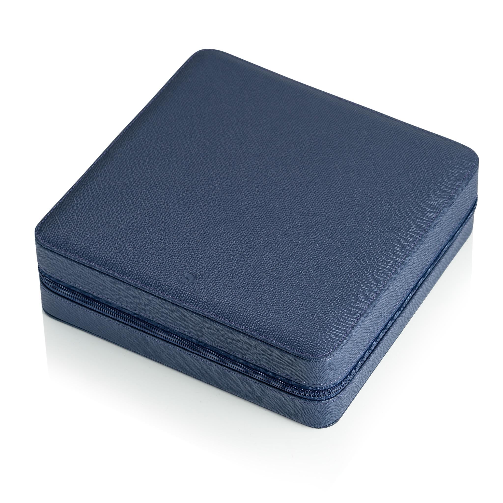 Zip Box (Twelve) - Navy/Orange - Watch Storage Case | Delugs